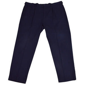 Oak Hill Mens Pants 46x32 Navy Blue Flat Front Dress Trousers 100% Polyester